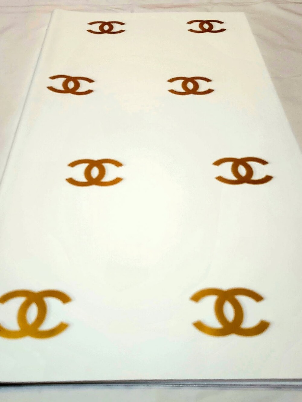 Gold & White Korean Floral Waterproof Wrapping Paper- 5 Sheets